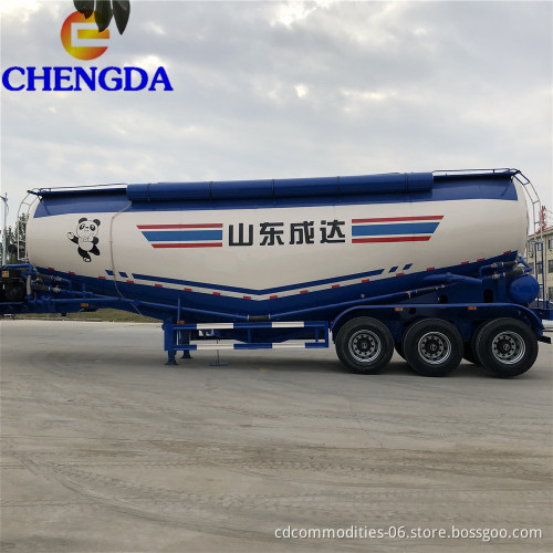 Chengda 45m3 54 Ton 3*13 Ton Zhengyang Brand Axles Bulk Cement Semi Trailer للبيع